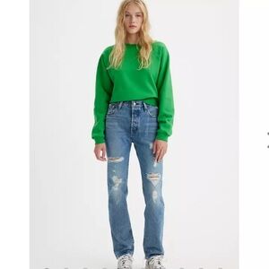 Levi’s Premium Denim 501s 24x30 Distressed high rise straight leg